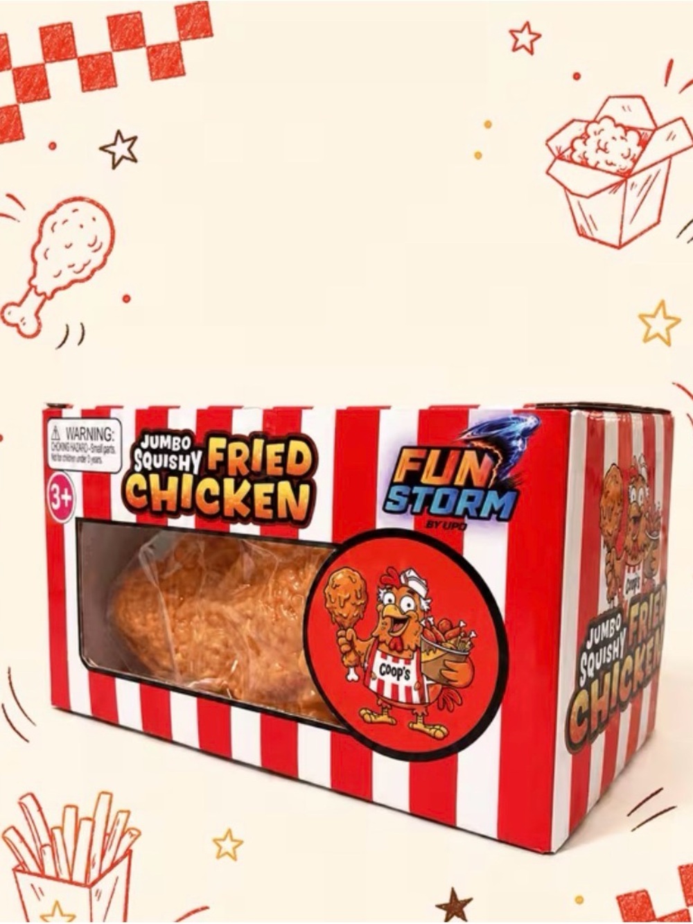 Jumbo Squishy Fried Chicken Toy - New